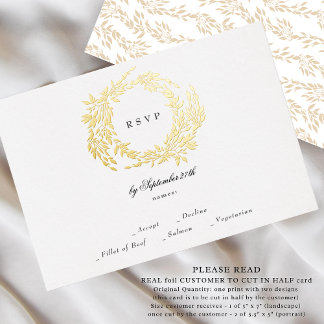 Invitation En Aluminium 2 X RSVP Monogram Crest Classic Elegant Wedding