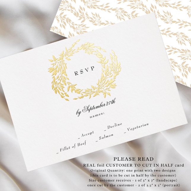 Invitation En Aluminium 2 X RSVP Monogram Crest Classic Elegant Wedding (Créateur téléchargé)