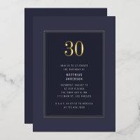 30e anniversaire Minimal Elegant Dark Gold Frame