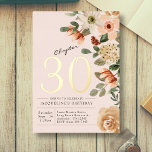 Invitation En Aluminium 30e anniversaire Vintage Pêche florale Chapitre 30<br><div class="desc">Célébrez votre grand jalon en style avec cette Invitation à huile florale de Peach Chapitre 30 par le Studio T4! Ce magnifique design présente un motif floral pêche vintage et des accents de feuille d'or pour rendre votre fête de 30e anniversaire inoubliable. Avec une variété de tailles disponibles, cette invitation...</div>