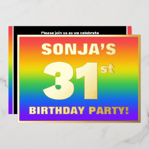 Invitation En Aluminium 31e fête d'anniversaire : Amusant, coloré Motif ar