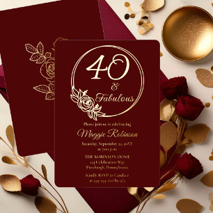 Invitation En Aluminium 40 ans et Fabuleux Fête d'anniversaire de 40 ans t