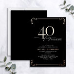 Invitation En Aluminium 40 & Fabuleux Black Rose Gold Calligraphie Anniver<br><div class="desc">C'est ton anniversaire spécial, et il est temps de fêter ça ! Veux-tu jeter le meilleur bain de la ville ? Assurez-vous qu'il commence avec le plus haut de style avec cette 40 & Fabulous Black & Real Rose Gold Foil Calligraphie Anniversaire Invitation. Il saura donner le ton d'une célébration...</div>