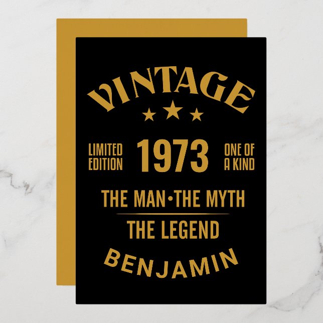 Invitation En Aluminium 40e anniversaire, année modifiable, pour lui (Recto/Verso)