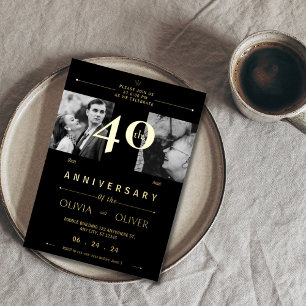 Invitation En Aluminium 40e anniversaire de mariage d'hier et d'aujourd'hu