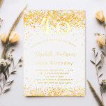 Invitation En Aluminium 40e anniversaire parties scintillant or blanc luxe<br><div class="desc">Pour une soirée élégante de 40ème anniversaire (ou tout âge). Un arrière - plan blanc chic. Décoré de parties scintillant en faux or, brille. Personnalisez et ajoutez un nom, un âge et des détails de la fête. Le nom est écrit avec un script de style écrit à la main. Le...</div>