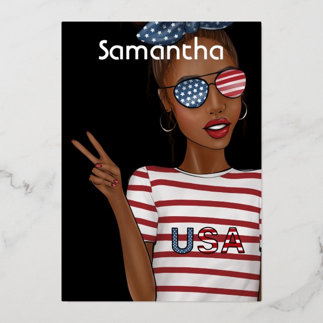 Invitation En Aluminium 4 juillet Fête de l'Indépendance USA Anniversaire  (Recto)