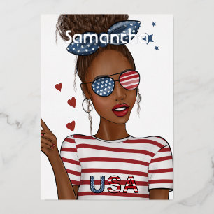 Invitation En Aluminium 4 juillet Fête de l'Indépendance USA Anniversaire