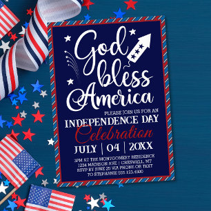 Invitation En Aluminium 4 juillet Party America