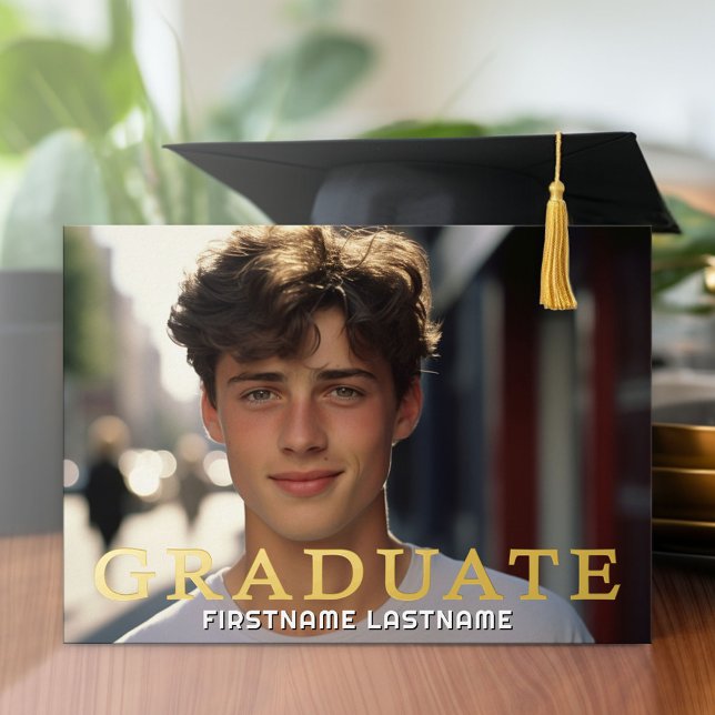 Invitation En Aluminium 4 Photos de Grad Party (Graduation Party Invitation with Multiple Photos)