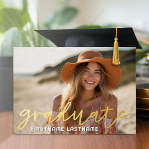 Invitation En Aluminium 4e graduation photo Gold Foil Grad