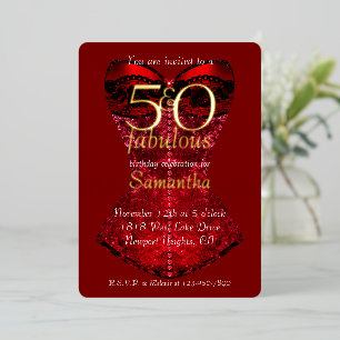 Invitation En Aluminium 50 ans et Fabuleux Corset Rouge Anniversaire