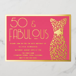 Invitation En Aluminium 50 ans et fabuleux ! Fête d'anniversaire de 50 ans