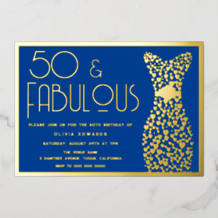 Invitation En Aluminium 50 ans et fabuleux ! Fête d'anniversaire des 50 an
