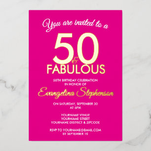 Invitation En Aluminium 50 ans et Fabuleux Moderne Rose Or 50e Anniversair