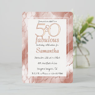 Invitation En Aluminium 50 ans et Fabuleux Rose Gold Serpent Animal Annive