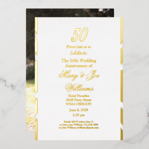 Invitation En Aluminium 50 ans Jubilé Anniversaire 50e Mariage