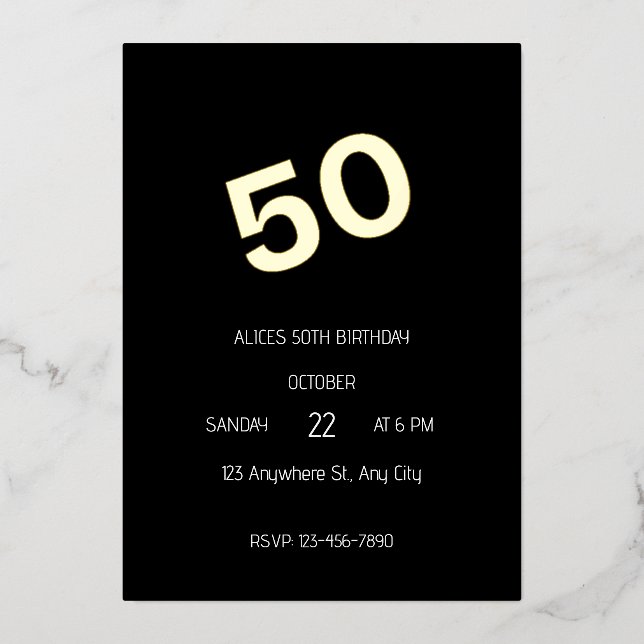 Invitation En Aluminium 50e anniversaire (Recto)