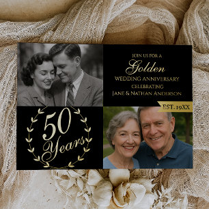 Invitation En Aluminium 50e anniversaire de Mariage d'or Photo