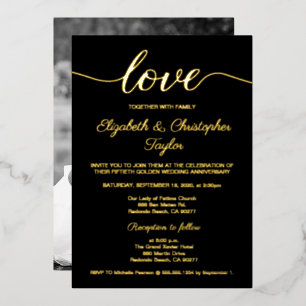 Invitation En Aluminium 50e anniversaire de Mariage d'or Photo personnalis