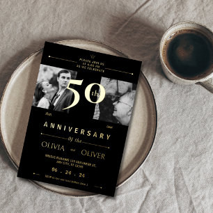 Invitation En Aluminium 50e anniversaire du Mariage à l'époque et maintena