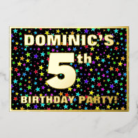 5e Birthday Party — Fun, Colorful Stars Pattern