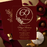 Invitation En Aluminium 60 et fabuleuse fête du 60e anniversaire bloquée<br><div class="desc">Design élégant de typographie "60 et fabuleux" 60e anniversaire design avec un cadre circulaire rose contour. L'arrière présente un contour rose en ton or (pas en feuille d'or). L'arrière - plan avant et l'arrière sont de couleur bordeaux rouge foncé.</div>