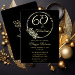 Invitation En Aluminium 60 et fabuleuse fête du 60e anniversaire bloquée<br><div class="desc">Design élégant de typographie "60 et fabuleux" 60e anniversaire design avec un cadre circulaire rose contour. L'arrière présente un contour rose en ton or (pas en feuille d'or).</div>