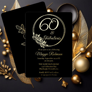 Invitation En Aluminium 60 et Fabuleux Fête d'anniversaire de 60 ans tampo