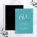 Invitation En Aluminium 60 & Fabuleux Anniversaire Turquoise & Argent<br><div class="desc">C'est ton anniversaire spécial, et il est temps de fêter ça ! Veux-tu jeter le meilleur bain de la ville ? Assurez-vous qu'il commence avec le plus haut de style avec cette 60 & Fabuleux Turquoise & Silver Calligraphy Anniversaire Foil Invitation. Il saura donner le ton d'une célébration glamour. Cette...</div>