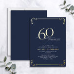 Invitation En Aluminium 60 & Fabuleux Blue & Gold Calligraphy Anniversaire<br><div class="desc">C'est ton anniversaire spécial, et il est temps de fêter ça ! Veux-tu jeter le meilleur bain de la ville ? Assurez-vous qu'il commence avec le plus haut de style avec cette 60 & Fabulous Blue & Gold Calligraphy Birthday Foil Invitation. Il saura donner le ton d'une célébration glamour. Cette...</div>