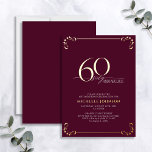 Invitation En Aluminium 60 & Fabuleux Burgundy & Gold Calligraphy Annivers<br><div class="desc">C'est ton anniversaire spécial, et il est temps de fêter ça ! Veux-tu jeter le meilleur bain de la ville ? Assurez-vous qu'il commence avec le plus haut de style avec cette 60 & Fabulous Burgundy & Gold Calligraphy Anniversaire Foil Invitation. Il saura donner le ton d'une célébration glamour. Cette...</div>