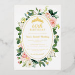 Invitation En Aluminium 60e anniversaire Gold Pink Butterfly Floral<br><div class="desc">Plus Joli 60e anniversaire Invitations dans le Little Bayleigh Store!</div>
