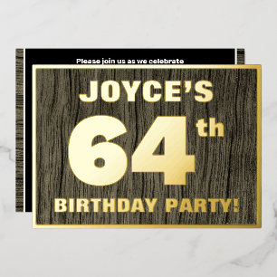 Invitation En Aluminium 64e fête d'anniversaire : Bold, Motif de céréales