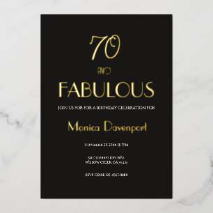 Invitation En Aluminium 70 ans et fabuleux Anniversaire soixante-dix ans