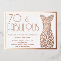 70 & Fabulous Gold Gown Retro 70e anniversaire