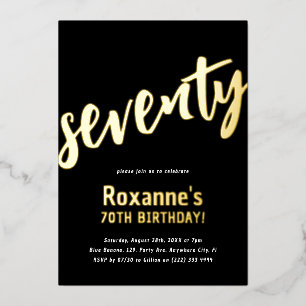Invitation En Aluminium 70e anniversaire de l'or de luxe
