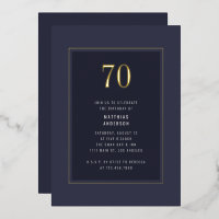 70e anniversaire Minimal Elegant Dark Gold Frame