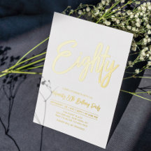 80 | Chic Foil Script 80e fête d'anniversaire