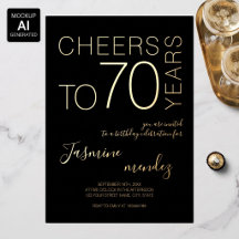 À 70 ans Élégant Anniversaire Black Gold