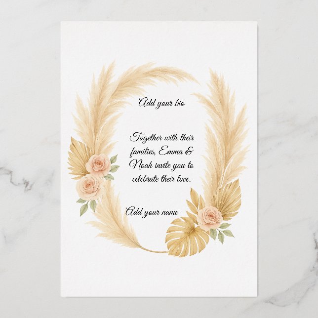 Invitation En Aluminium A dreamy boho arch for your perfect day (Recto)