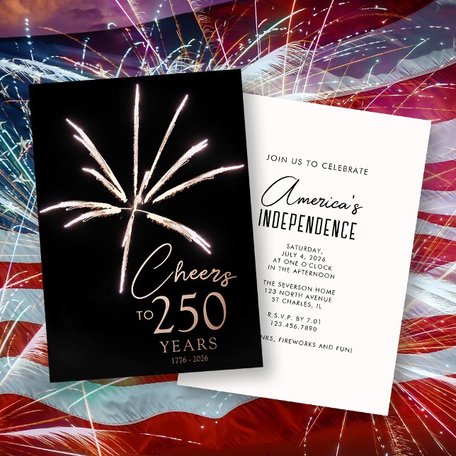 Invitation En Aluminium À la fête des 250 Ans Feu d'artifice Sestercentenn (Créateur téléchargé)