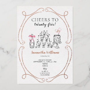 Invitation En Aluminium À la Fille qui Fête son Anniversaire Soirée Tour à