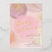 Abstrait Pastel Circles Baby shower à huile Foil I