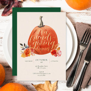 Invitation En Aluminium Action de grâce orange automnal Friendsgiving Aqua
