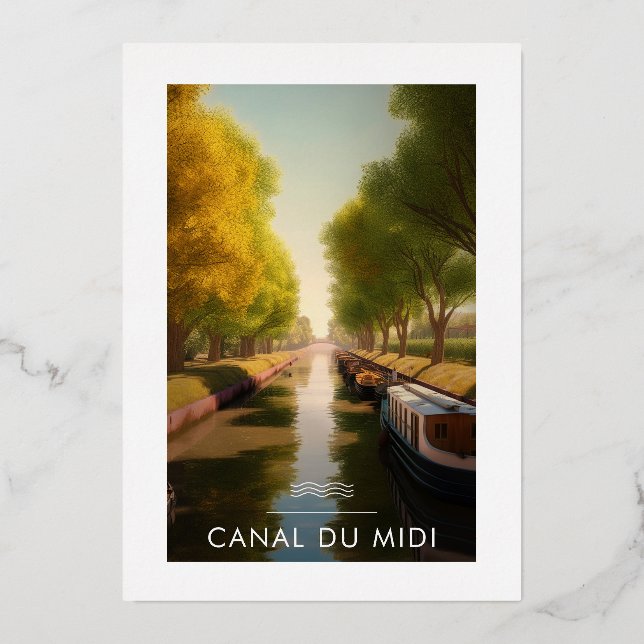 Invitation En Aluminium Affiche Canal du midi - France - illustration (Recto)