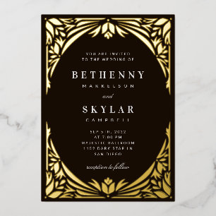 Invitation En Aluminium Age doré de la feuille d'or