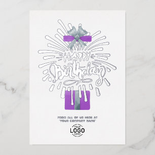 Invitation En Aluminium Ajouter Logo Purple Cadeau Feu d'artifice d'affair