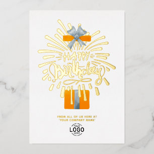 Invitation En Aluminium Ajouter un logo Cadeau Orange Feux d'artifice Entr