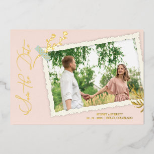 Invitation En Aluminium Album photo vintage romantique pêche Scrapbook